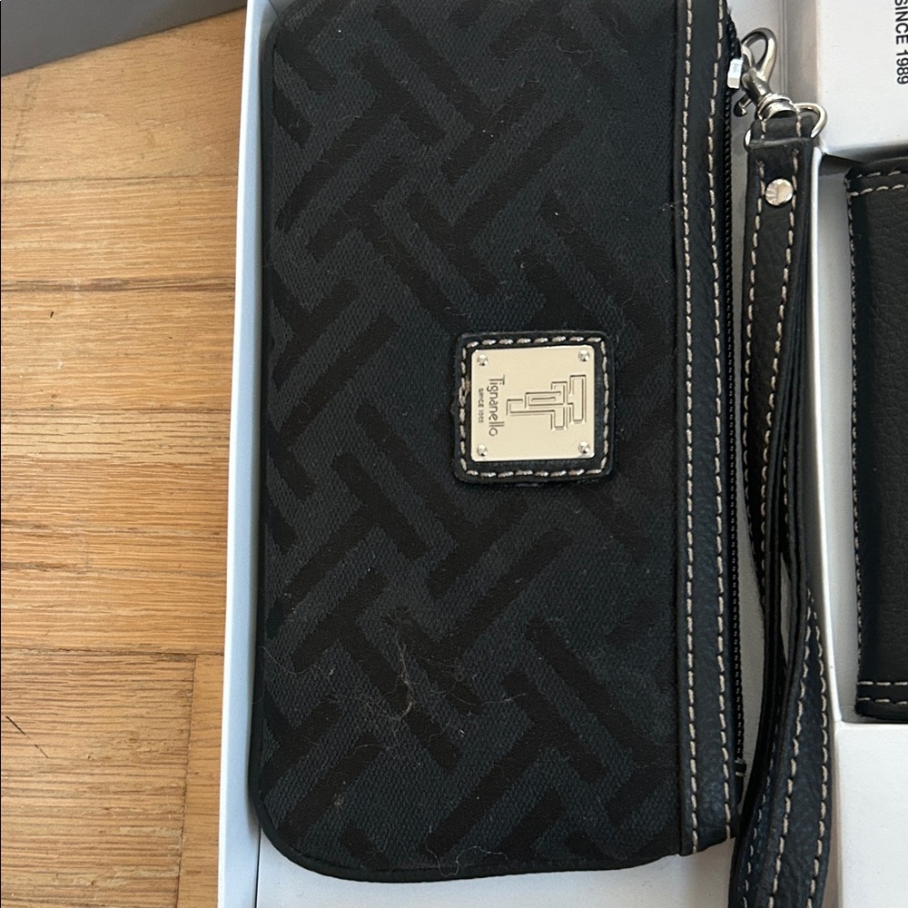 Tignanello Black Wallet and wristlet Set - Picture 2 of 4
